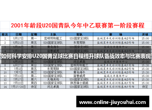 如何科学安排U20国青足球比赛日程提升球队备战效率与比赛表现